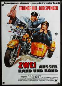 p390 CRIME BUSTERS German movie poster '76 Terence Hill, Bud Spencer