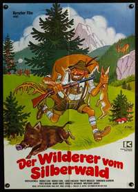 p398 DER WILDERER VOM SILBERWALD German movie poster R70s Dill art!