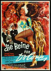 p402 DIE BIENE VON DOLORES German movie poster '57 art of showgirl!
