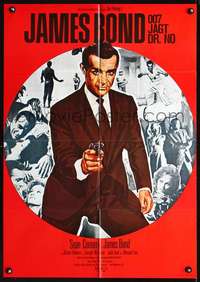 p406 DR. NO German movie poster R80s Sean Connery IS James Bond!