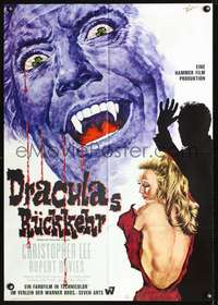 p407 DRACULA HAS RISEN FROM THE GRAVE German movie poster '69 Goetze