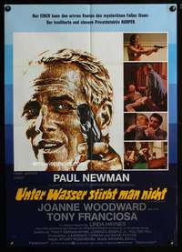 p410 DROWNING POOL German movie poster '75 Paul Newman as Lew Harper!