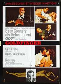 p449 GOLDFINGER German movie poster R70s Sean Connery as James Bond!