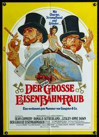 p451 GREAT TRAIN ROBBERY German movie poster '79Connery,Sutherland