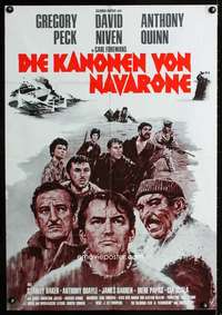 p453 GUNS OF NAVARONE German movie poster R70s Greg Peck,Niven,Quinn