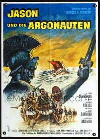 p467 JASON & THE ARGONAUTS German movie poster '63 Rolf Goetze art!