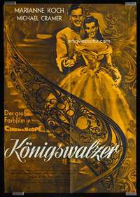 p483 KONIGSWALZER German movie poster '55 cool art of Marianne Koch!