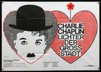 p306 CITY LIGHTS German 33x47 movie poster R70 Charlie Chaplin