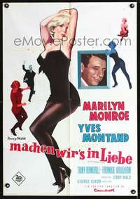 p496 LET'S MAKE LOVE German movie poster '60 sexy Marilyn Monroe!