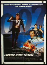 p498 LICENCE TO KILL German movie poster '89 Dalton as James Bond!