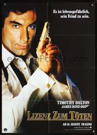 p499 LICENCE TO KILL advance German movie poster '89 Dalton as Bond!