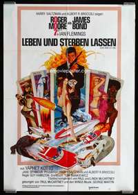 p501 LIVE & LET DIE German movie poster '73 Moore as James Bond!