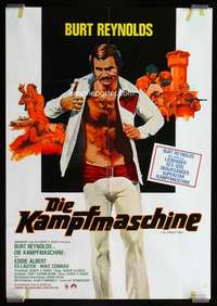 p505 LONGEST YARD German movie poster '74 Burt Reynolds, different!