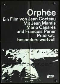 p301 ORPHEUS German 16x23 movie poster R60s Jean Cocteau, Jean Marais