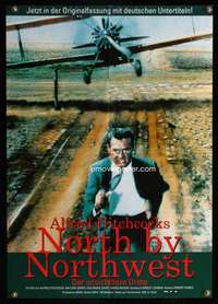 p542 NORTH BY NORTHWEST German movie poster R90s Cary Grant, Hitchcock