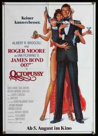 p543 OCTOPUSSY advance German movie poster '83 Moore as James Bond!