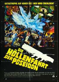 p560 POSEIDON ADVENTURE German movie poster '72 Hackman, Kunstler art!