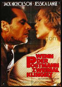 p561 POSTMAN ALWAYS RINGS TWICE German movie poster '81 close up!