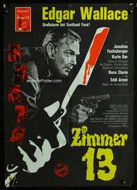 p572 ROOM 13 German movie poster '64 Edgar Wallace, Fuchsberger