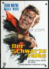 p582 SEARCHERS German movie poster R60s John Wayne by Rolf Goetze!