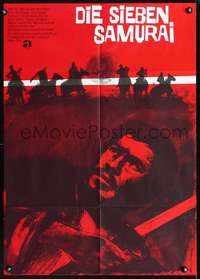 p584 SEVEN SAMURAI German movie poster R67 Kurosawa, Cozwowski art!