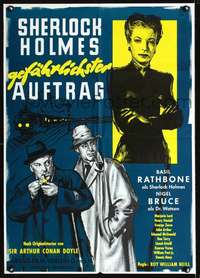 p587 SHERLOCK HOLMES IN WASHINGTON German movie poster '50s Garn art!