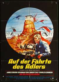 p591 SKY RIDERS German movie poster '76 cool art of James Coburn!
