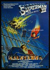 p601 SUPERMAN III German movie poster '83 Chris Reeve, Richard Pryor