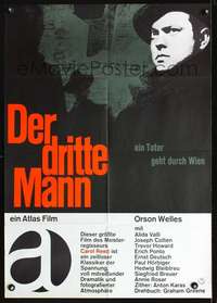 p617 THIRD MAN German movie poster R60s Orson Welles classic noir!