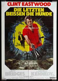 p622 THUNDERBOLT & LIGHTFOOT German movie poster '74 Ken Barr art!