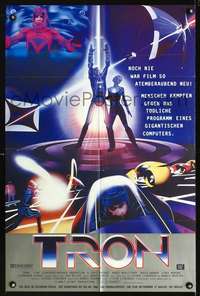 p629 TRON German movie poster '82 Walt Disney sci-fi, Jeff Bridges