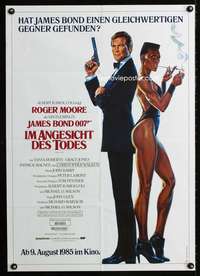 p636 VIEW TO A KILL advance German movie poster '85 James Bond!