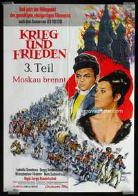 p639 WAR & PEACE Part 3 German movie poster '68 Moscow burned!
