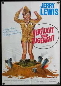 p641 WAY WAY OUT German movie poster '66different art of Jerry Lewis!