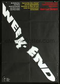 p642 WEEK END German movie poster '67 Jean-Luc Godard, Hillmann art!
