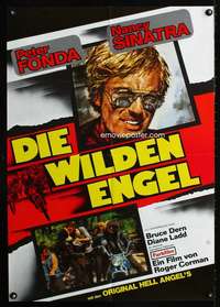 p646 WILD ANGELS German movie poster '66 Peter Fonda, different!