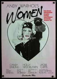 p650 WOMEN IN REVOLT German movie poster '72 Warhol, drag queens!