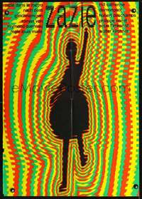 p654 ZAZIE German movie poster R67 Louis Malle, psychedelic art!