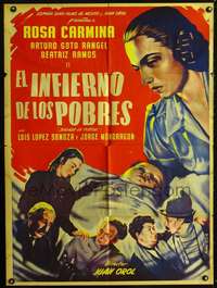 p194 EL INFIERNO DE LOS POBRES Mexican movie poster '51 Janez