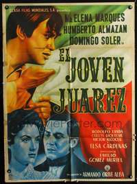 p196 EL JOVEN JUAREZ Mexican movie poster '54 Maria Marques