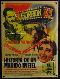 p227 HISTORIA DE UN MARIDO INFIEL Mexican movie poster '56