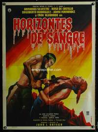 p229 HORIZONTES DE SANGRE Mexican movie poster '62 Mendoza art