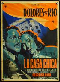 p234 LA CASA CHICA Mexican movie poster '50 Espert art!