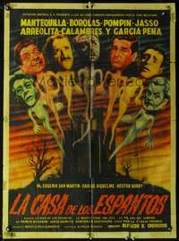 p235 LA CASA DE LOS ESPANTOS Mexican movie poster '63 wacky!