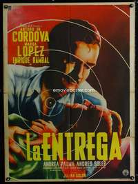 p240 LA ENTREGA Mexican movie poster '54 Mendoza artwork!