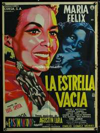 p241 LA ESTRELLA VACIA Mexican movie poster '60 Felix by Renau
