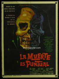 p250 LA MUERTE ES PUNTUAL Mexican movie poster '67 Chaco art!