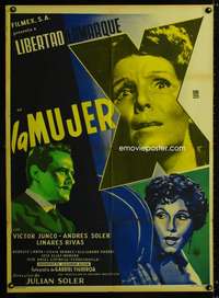 p253 LA MUJER X Mexican movie poster '55 Libertad Lamarque
