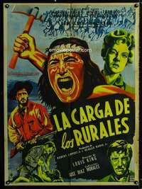 p268 MASSACRE Mexican movie poster '56 Native Americans!