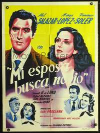p271 MI ESPOSA BUSCA NOVIO Mexican movie poster '48 Juanino art